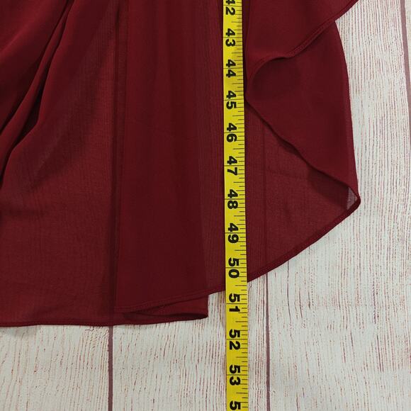 Sans Souci dark red hi-low flowy dress - Picture 7 of 9